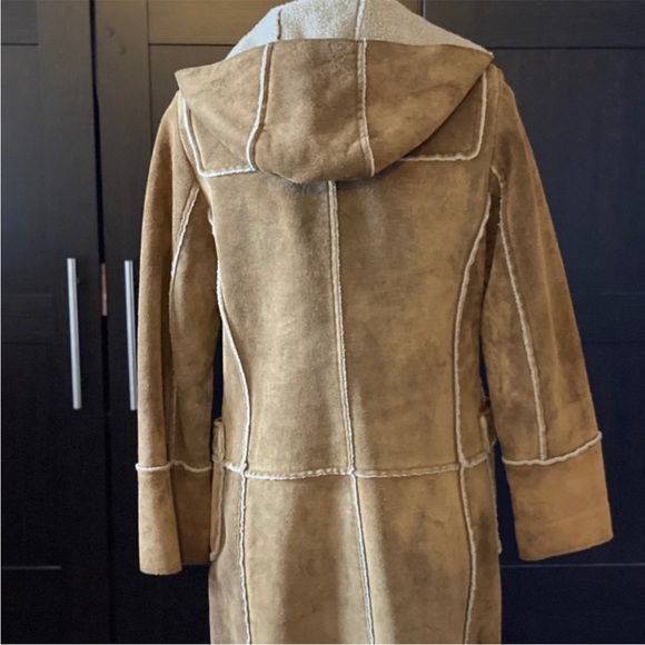 Gap Tan Suede Coat with Hood - Size Small - Picture 3 of 16